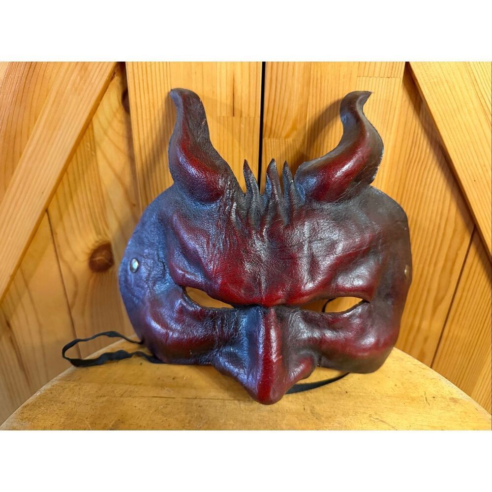 Original Mask Venezia Leather Lucifero Devil Mask (7315)
